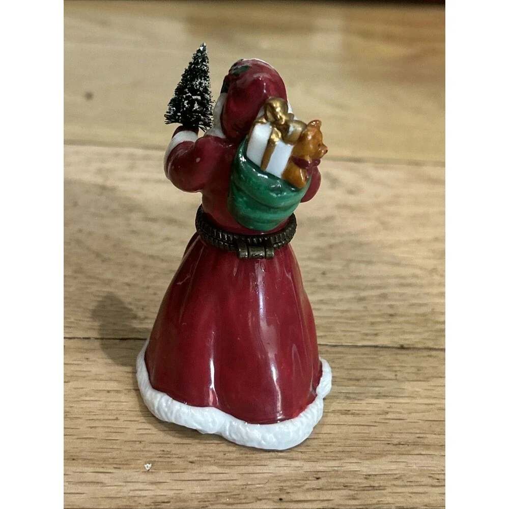 Midwest of Cannon Falls Old World Santa Porcelain Hinged Trinket Box Christmas